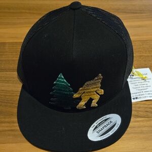 The Classic Black Bigfoot Snapback with Green‎ and Brown Design